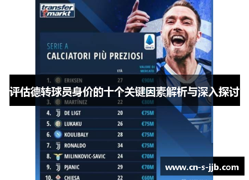 评估德转球员身价的十个关键因素解析与深入探讨