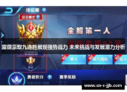 雷霆豪取九连胜展现强势战力 未来挑战与发展潜力分析
